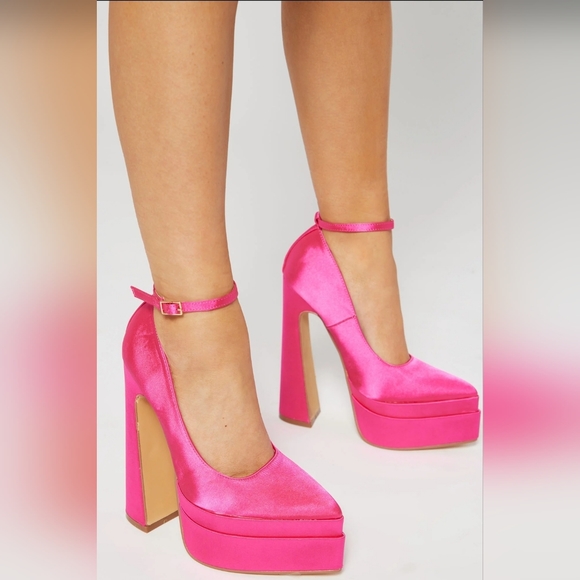 NEW Hotpink Platform Pumps - Picture 2 of 11